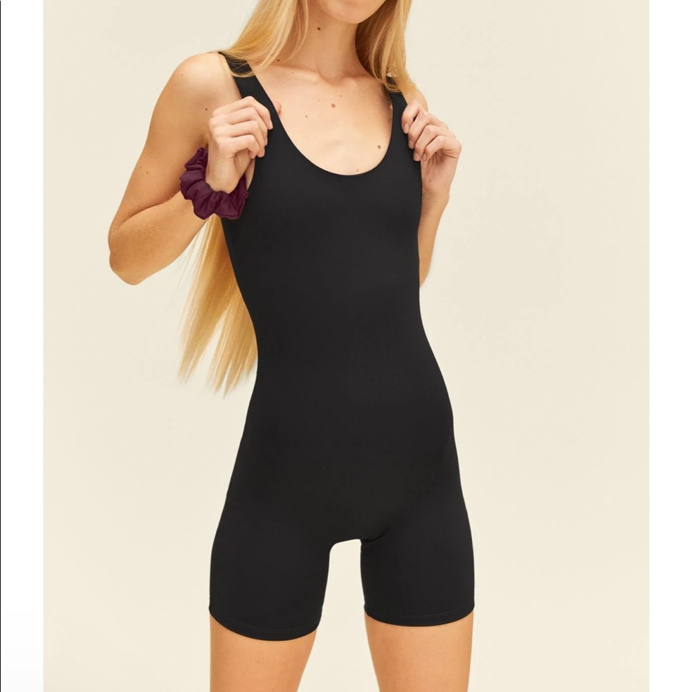 Girlfriend Collective Black bike unitard XXS